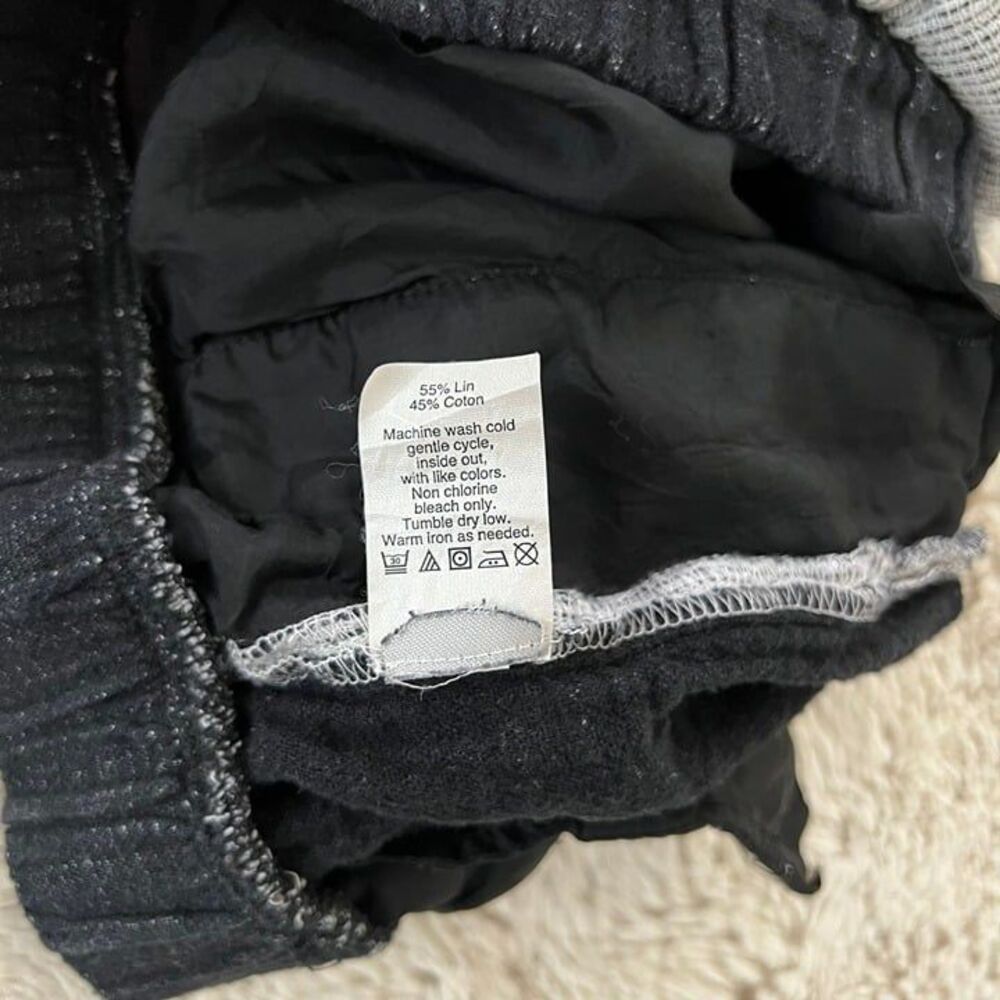Madewell Comfy Linen Cotton Drawstring Pocket Shorts Black White Size Small - Picture 10 of 12